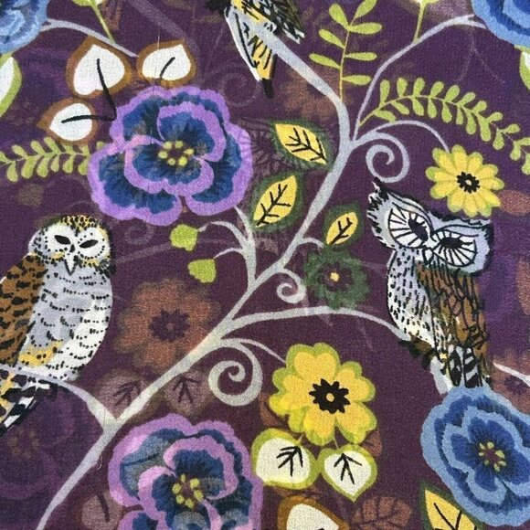 Kensie Tunic Dress Sheer Womens Fall Dress Halloween Dress Owls Plum Floral Sz L - Picture 4 of 13